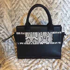 Black snakeskin handbag