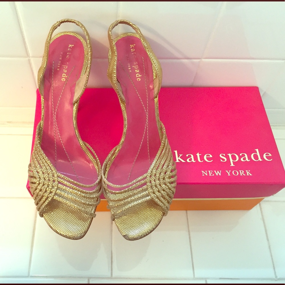 Kate Spade Metallic Gold Sandals Size 6.5