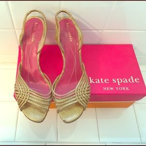 Kate Spade Metallic Gold Sandals Size 6.5