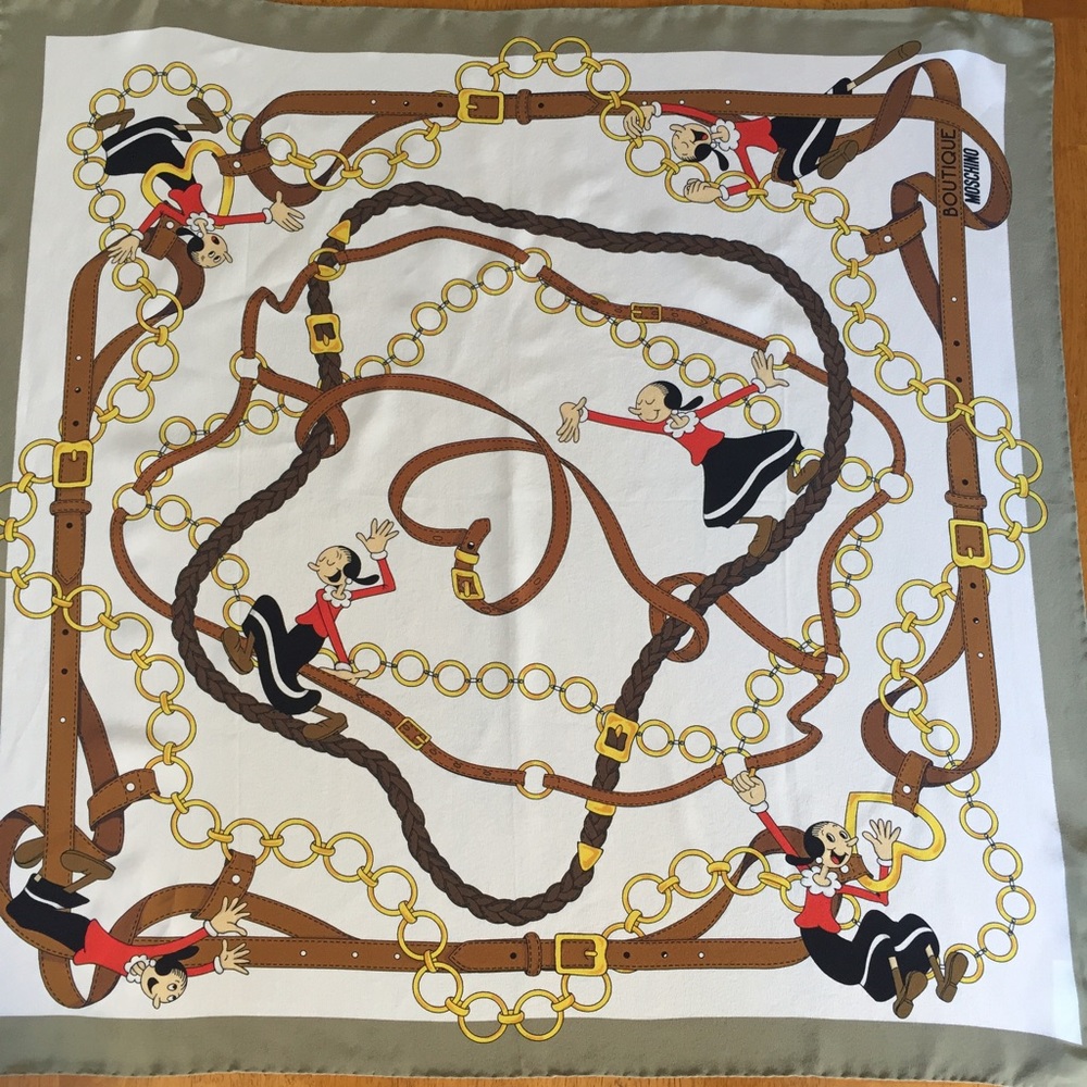 Moschino Olive Oyl Silk Scarf (BRAND NEW) Original