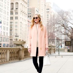 JCrew stadium-cloth cocoon coat (PEACH COLOR)