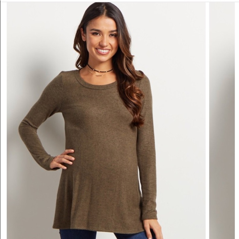 Maternity Olive Soft Knit Top