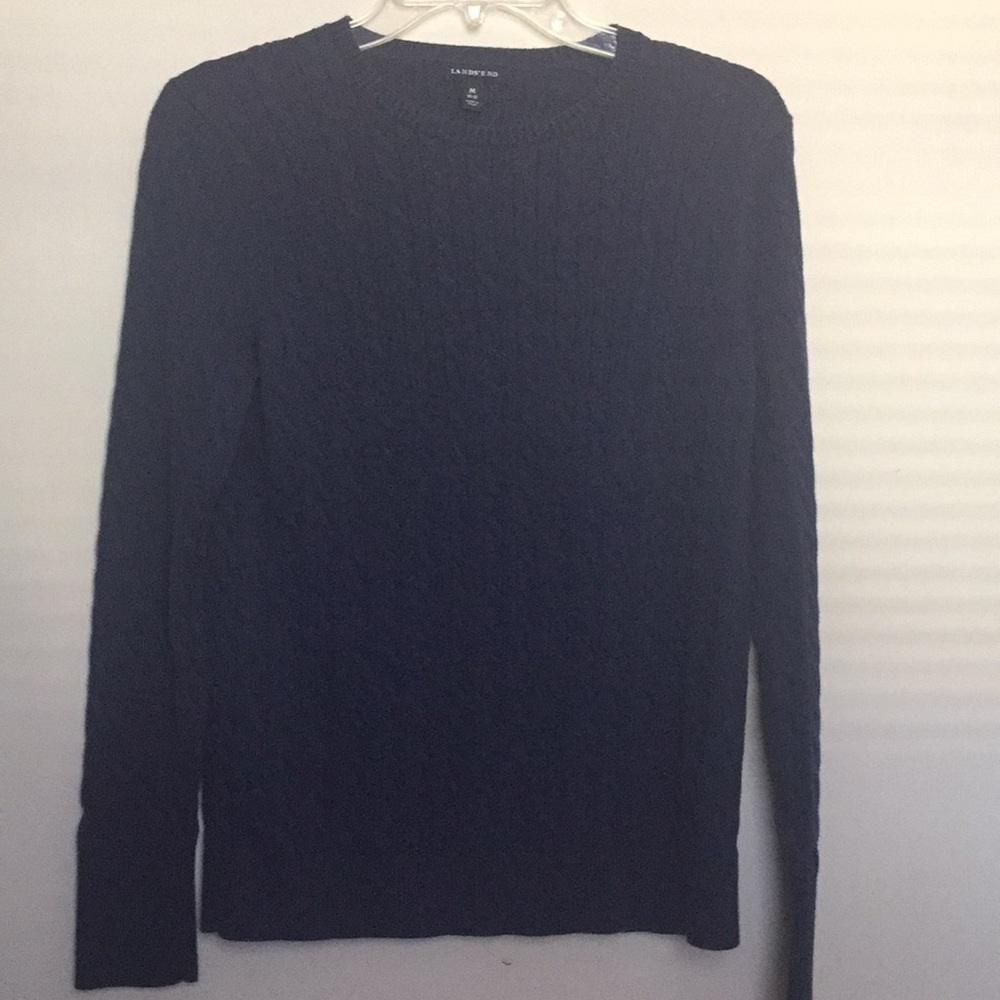 Lands’ End Navy Cable Knit Sweater