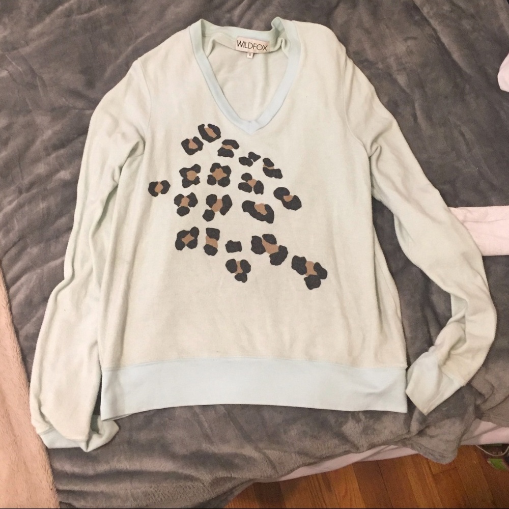 Wildfox Leopard Spots Baggy Beach Jumper