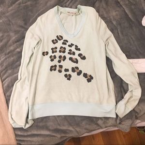 Wildfox Leopard Spots Baggy Beach Jumper