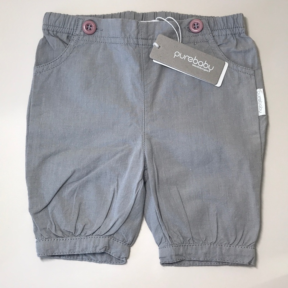 NEW Pure Baby Girl Pull On Organic Capri Pants