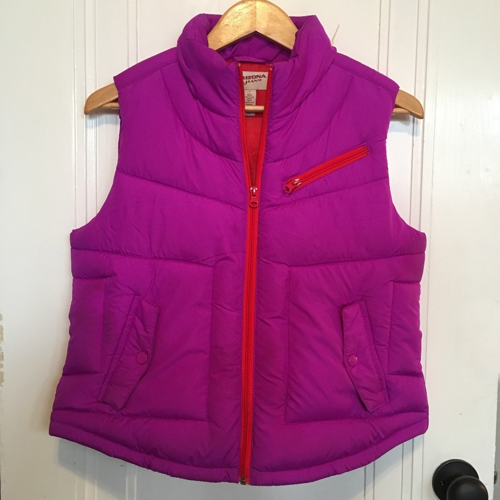 Purple & Red Puff Vest