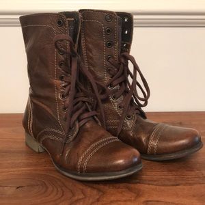 Steve Madden Troopa Cognac Combat Boots Size 7-7.5