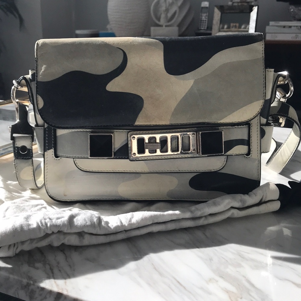 Proenza Schouler PS11 MiniClassic White/Gray Camo