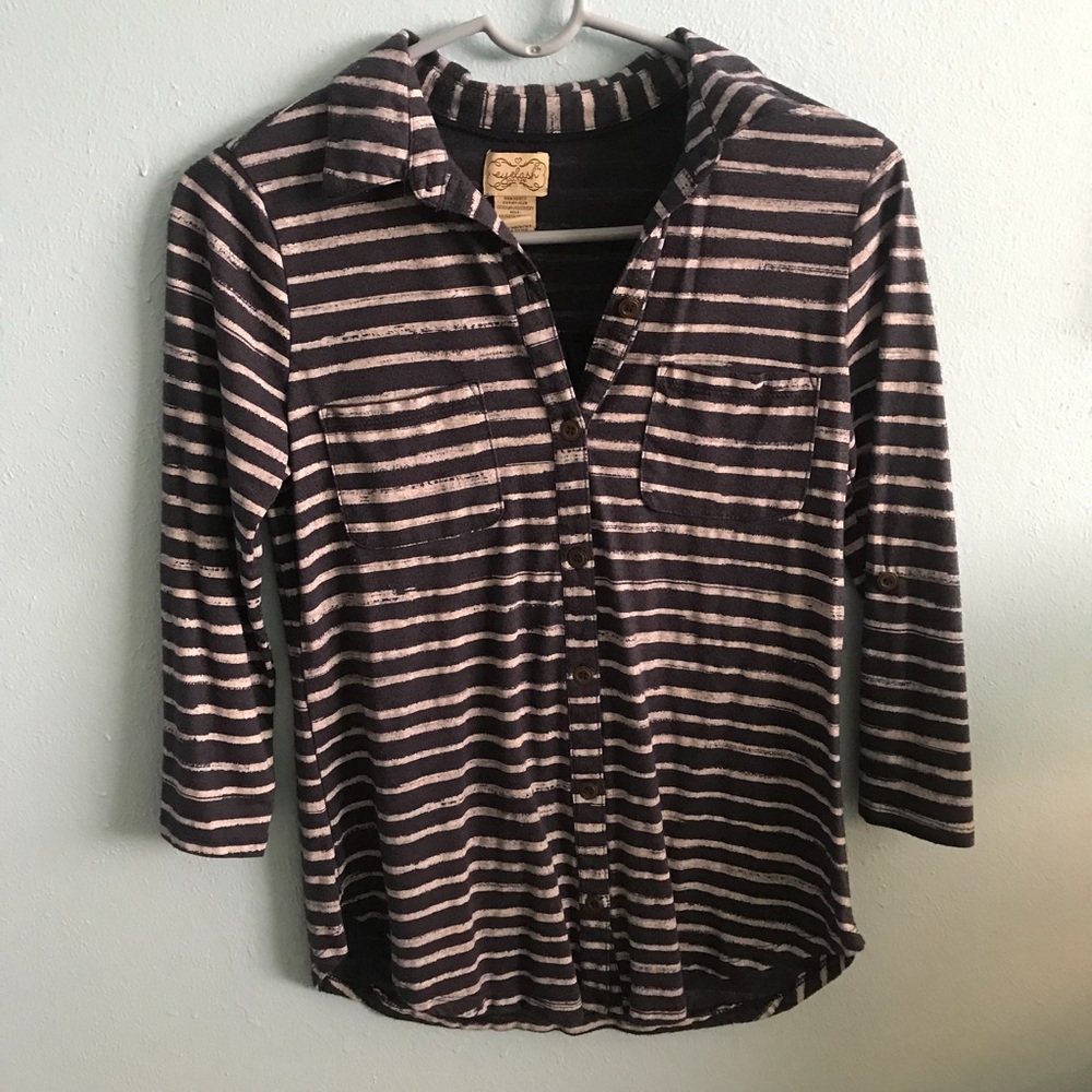 Navy Blue & White Button Up shirt