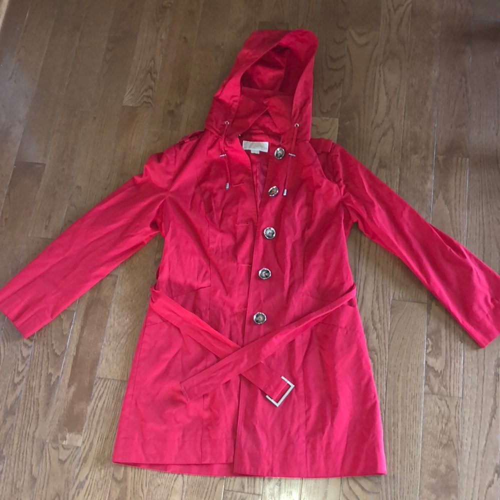 Michael Kors red trench coat