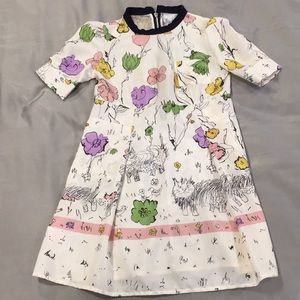 Marni Floral and Lion Print Dress with Pockets