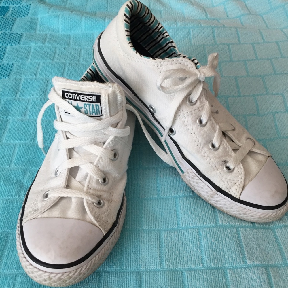 Girls Converse Aqua stripe sneakers