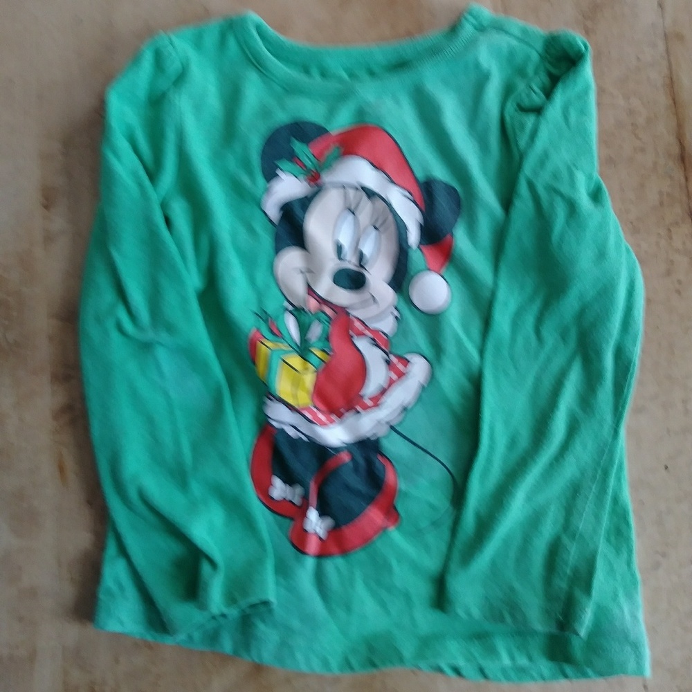 Girls 2t Minnie mouse Christmas long sleeved tee