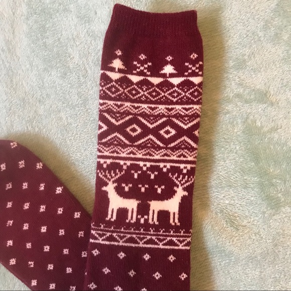 Old Navy Other - Old Navy maroon Nordic boot or cabin sock