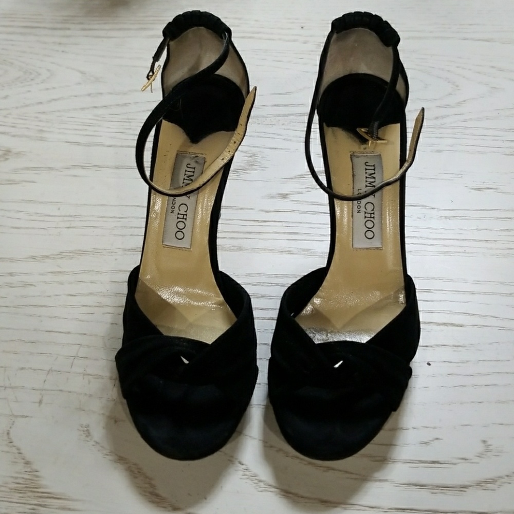 Jimmy Choo Suede Evening Heel in Black