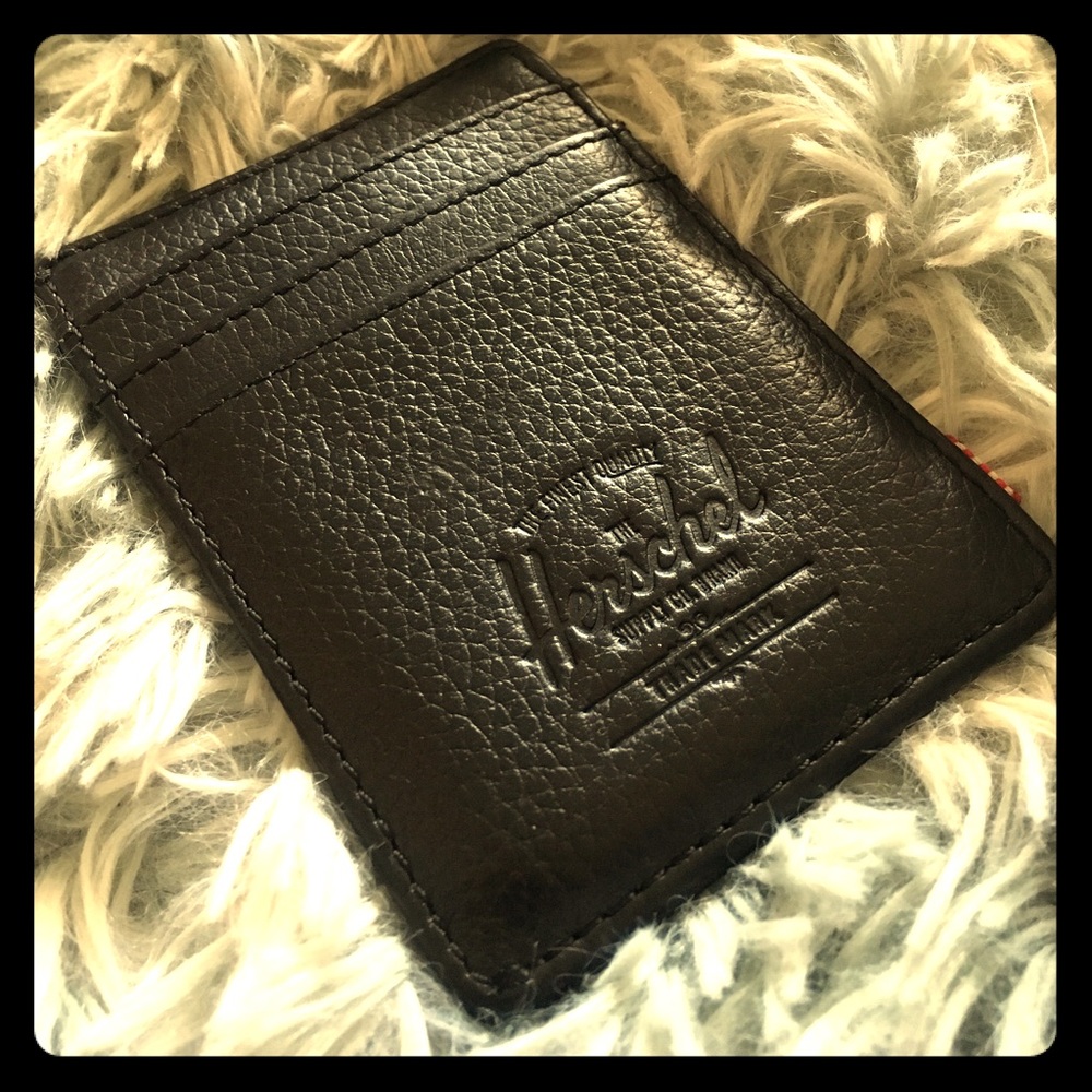 Black leather Herschel Raven Wallet