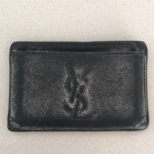 Saint Laurent YSL Logo Metallic Card Holder