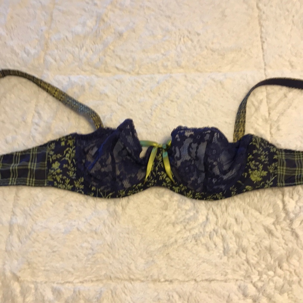 Aubade Navy and green 32DD