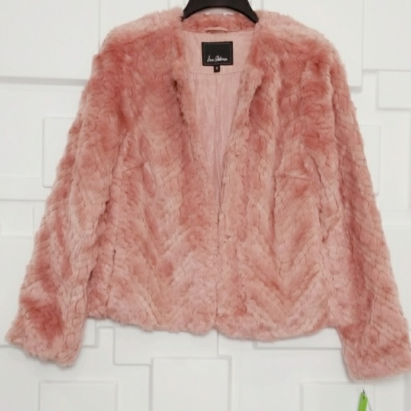 💋SOLD OUT💋Blush Pink Sam Edelman fur coat NWT - Picture 3 of 4