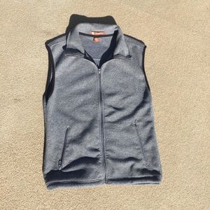 Harriton Men’s Fleece Dark Gray Vest // Medium