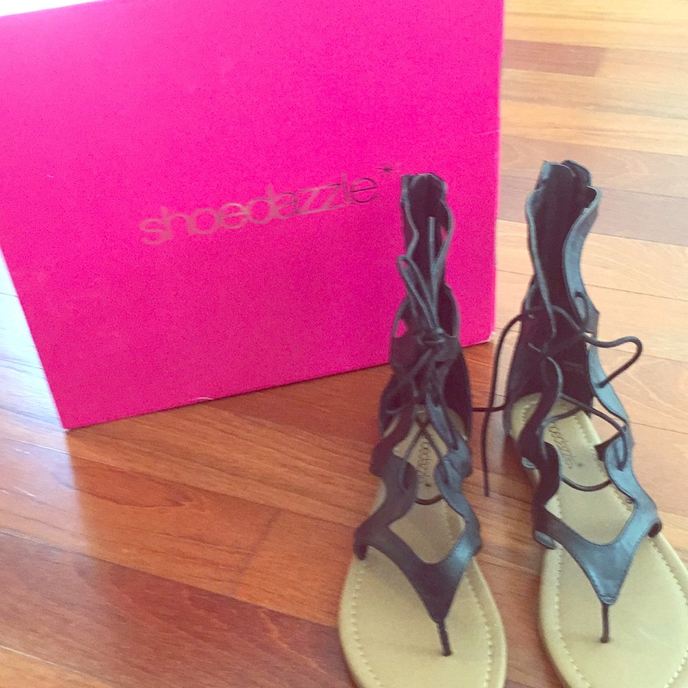 Lace up thong sandals