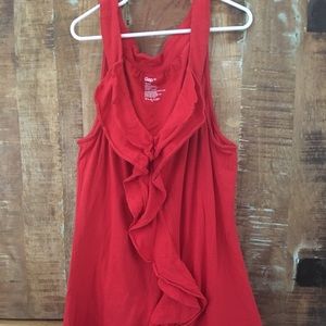 Burnt Orange/ Red Tank w/ Ruffle- Gap Brand
