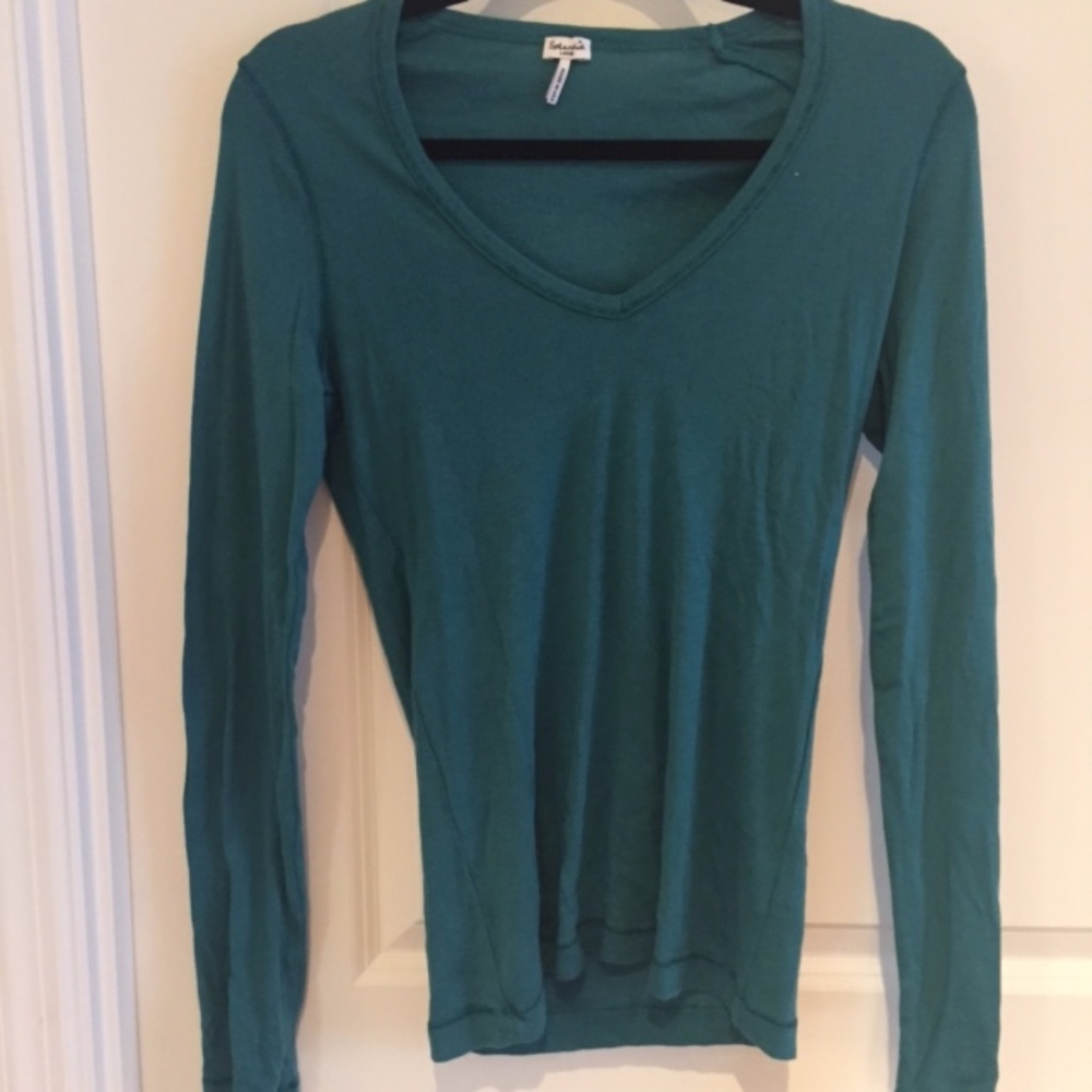 Splendid Large Super soft Teal Long Sleeve V-neck