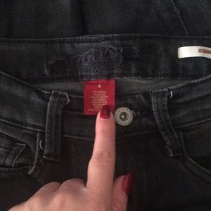 Faded black ankle zip legging