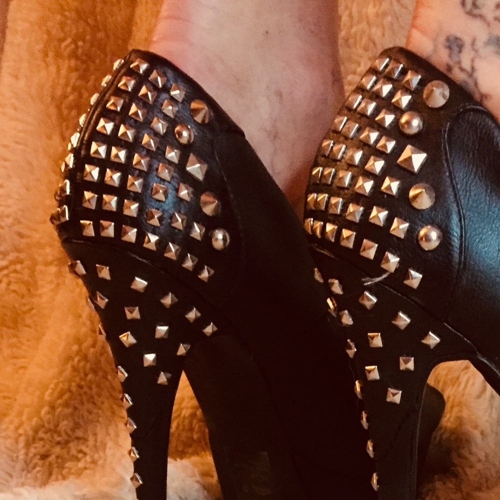 Sky high Rockstar Studded Open-toe pumps - Picture 5 of 7