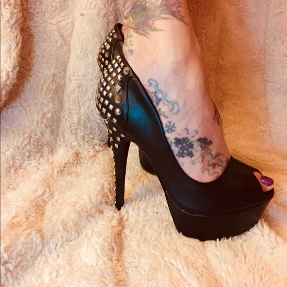 Sky high Rockstar Studded Open-toe pumps - Picture 2 of 7