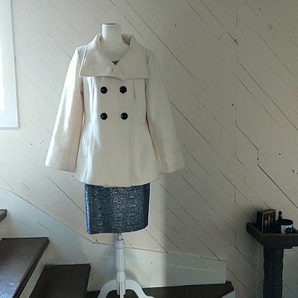 Calvin Klein Jackets & Blazers - Calvin Klein cream wool peacoat