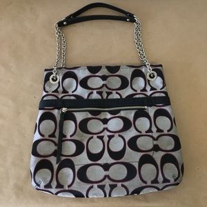Coach 21161 Poppy Metallic Signature C Sateen Tote