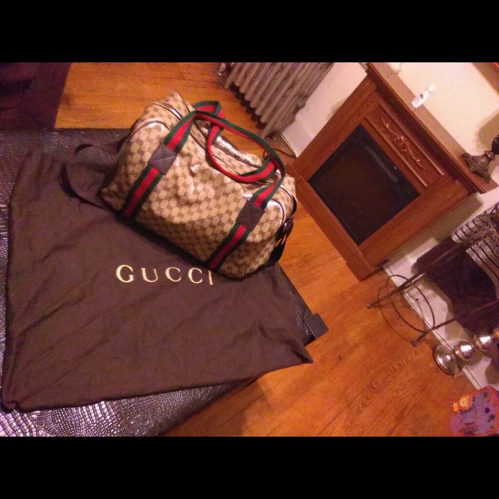 Authentic Vintage Limited Gucci Crystal Overnight