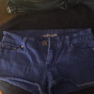 Blue denim shorts