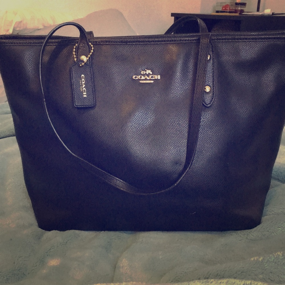 Coach black tote