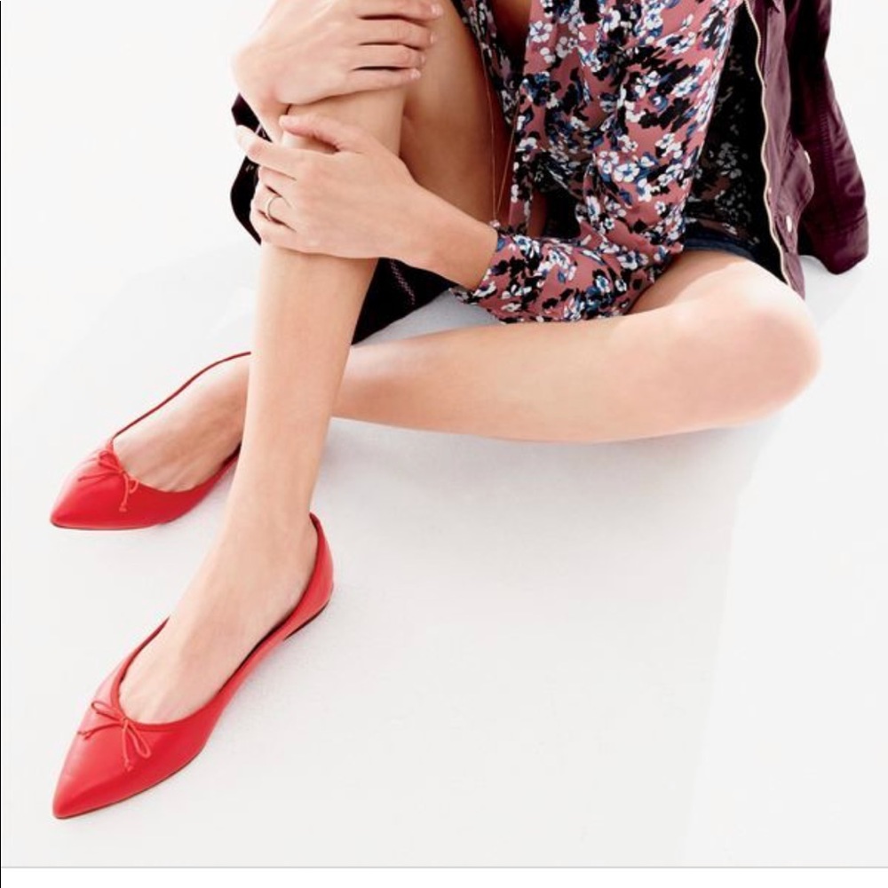 JCREW Red Bow flats-9.5