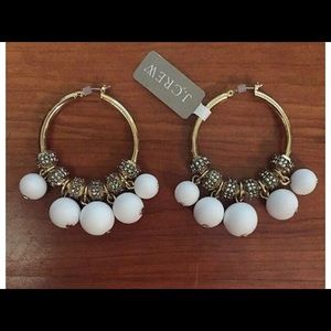 JCREW Pop Crystal hoop earrings