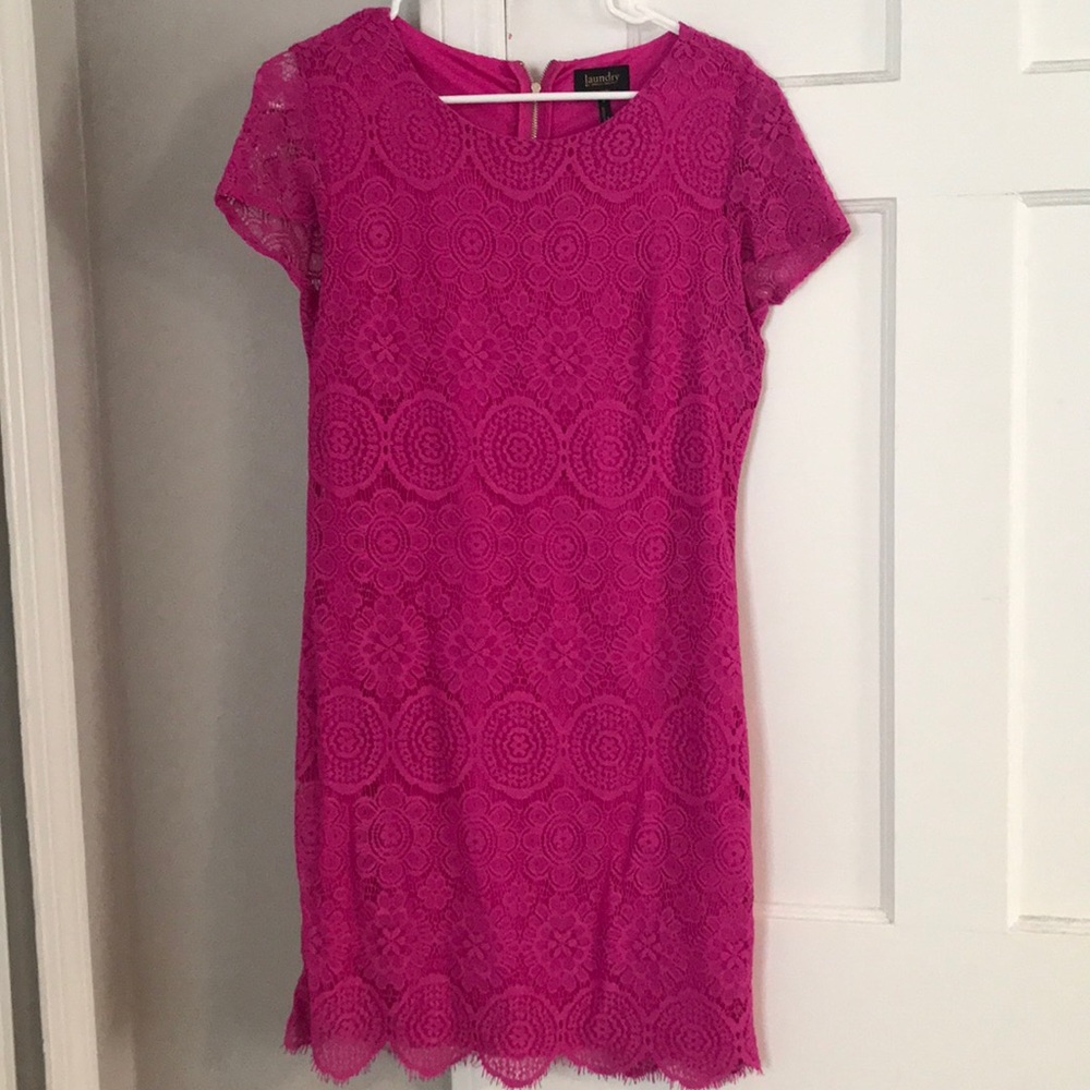 Pink Lace Laundry Dress 6