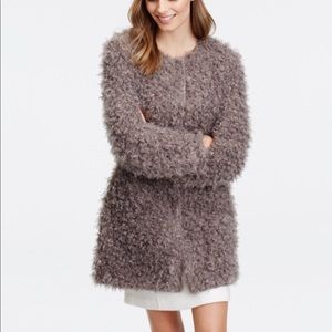 Ann Taylor Boucle Reversible Coat- L