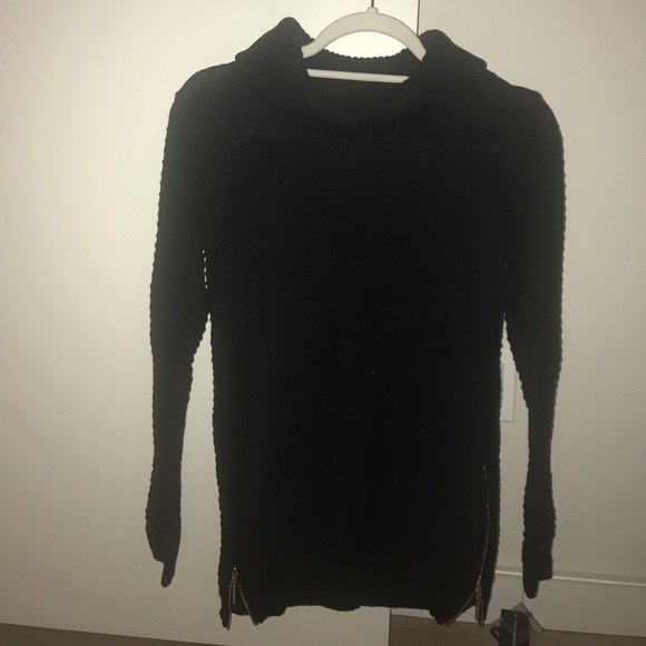 INC black sweater with side zippers - Picture 1 of 5