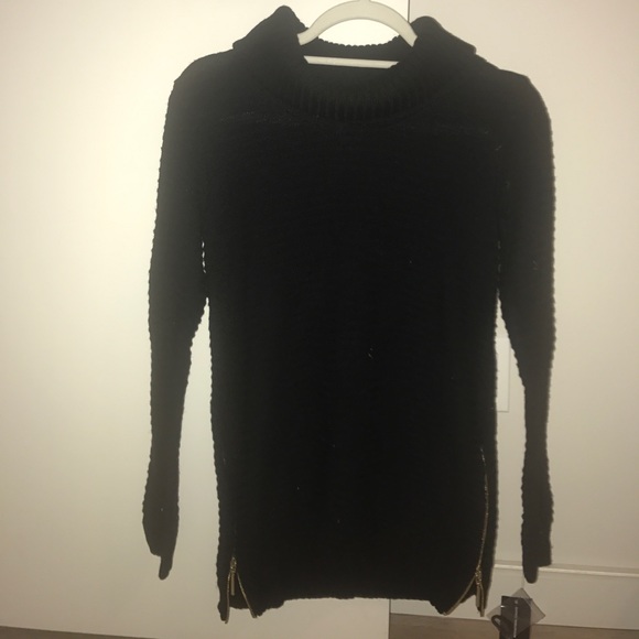 INC black sweater with side zippers - Picture 2 of 5