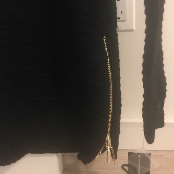 INC black sweater with side zippers - Picture 3 of 5