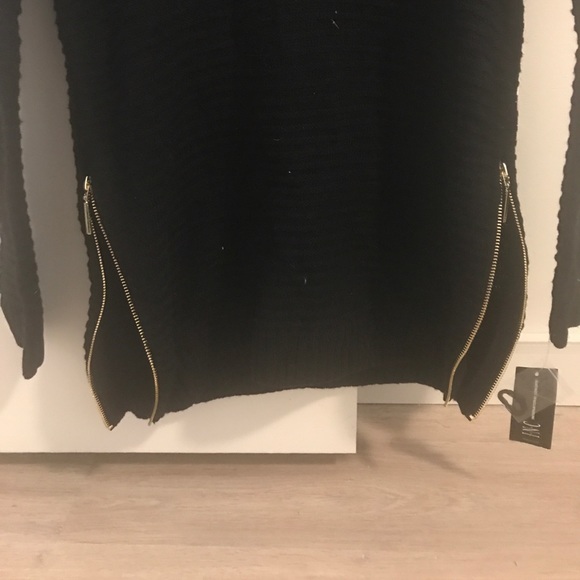INC black sweater with side zippers - Picture 4 of 5