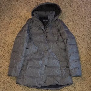 Brand new Lands End marbled gray down parka
