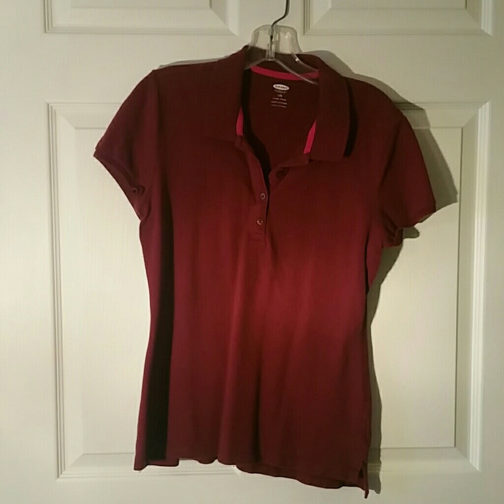 Large old navy short sleeve polo, maroon