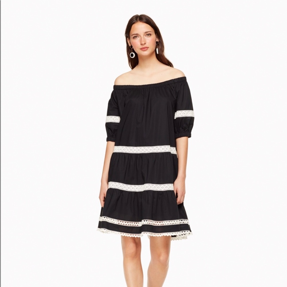 Kate Spade Poplin off the shoulder dress