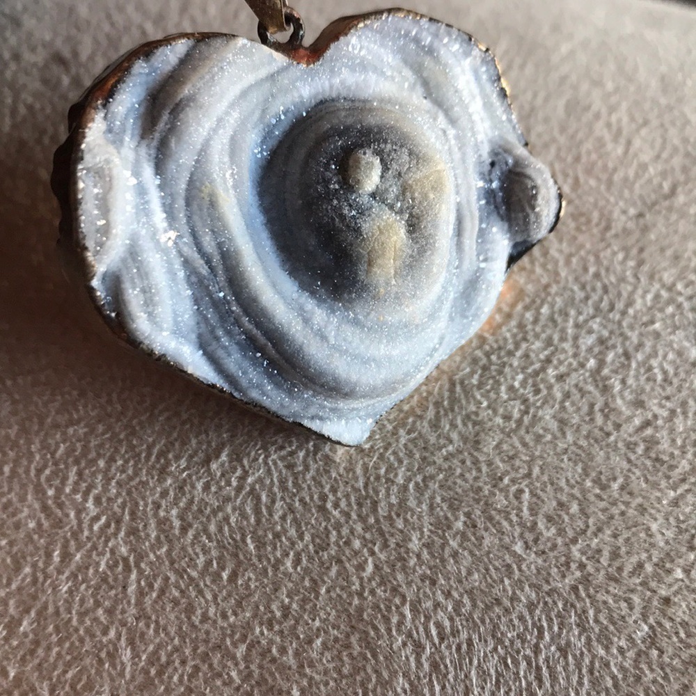 Heart shaped real stone/rock pendant