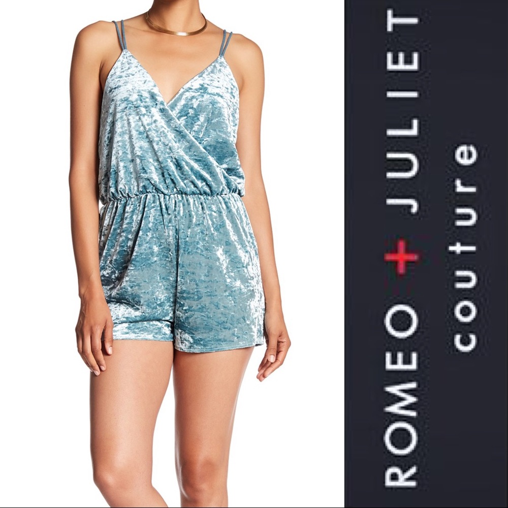 🆕 Romeo & Juliet Couture Aqua Velvet Romper