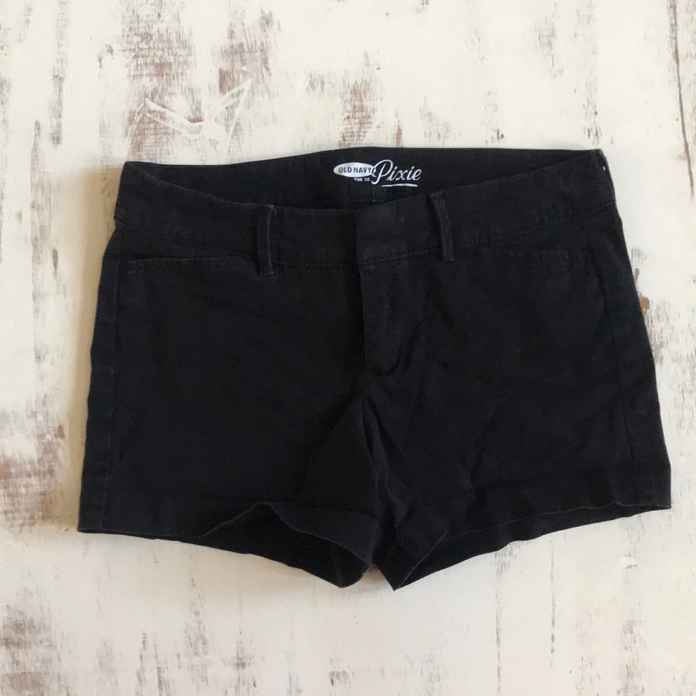 Old Navy shorts. Black. Pixie style.